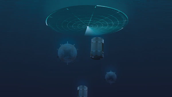 Devices for non-invasive detection of hazardous materials under water